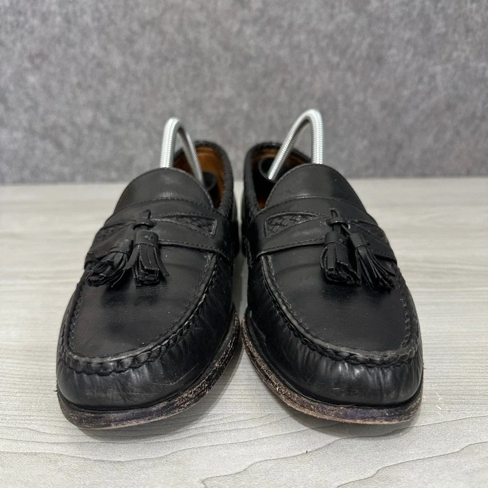 Allen Edmonds Maxfield Loafers Mens 10 Black Tassel‎ Woven Leather Dress Shoes